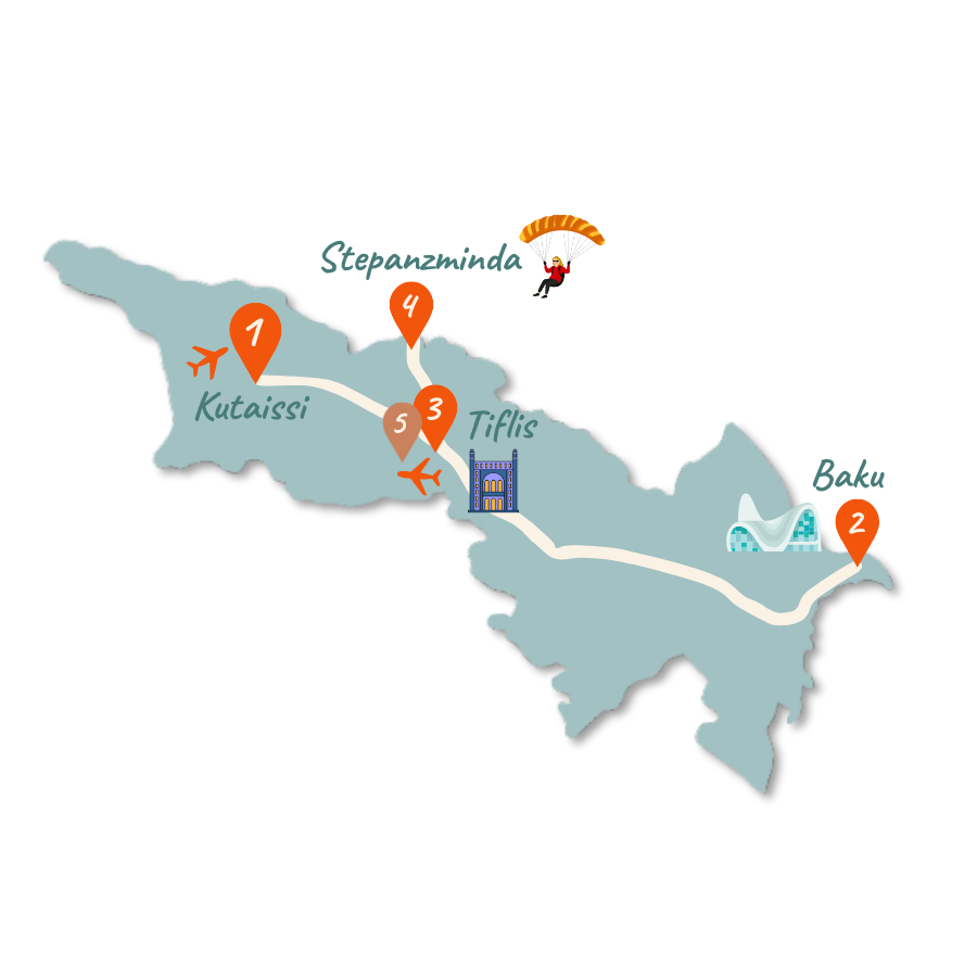 Georgien Route 14 Tage Karte 01