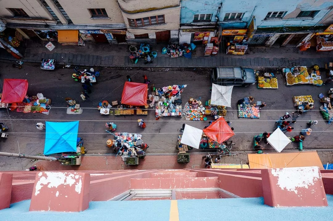 la paz markt Bolivien Backpacking Route
