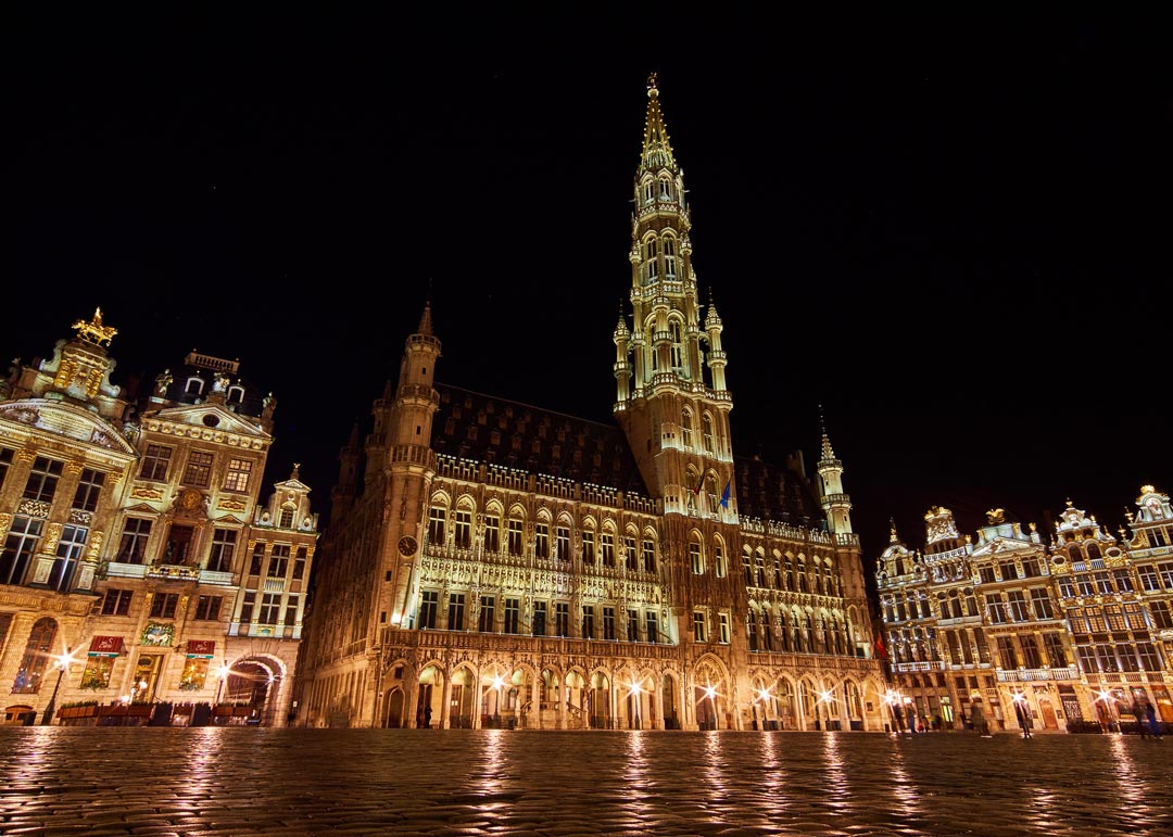 Rathaus Brüssel nachts