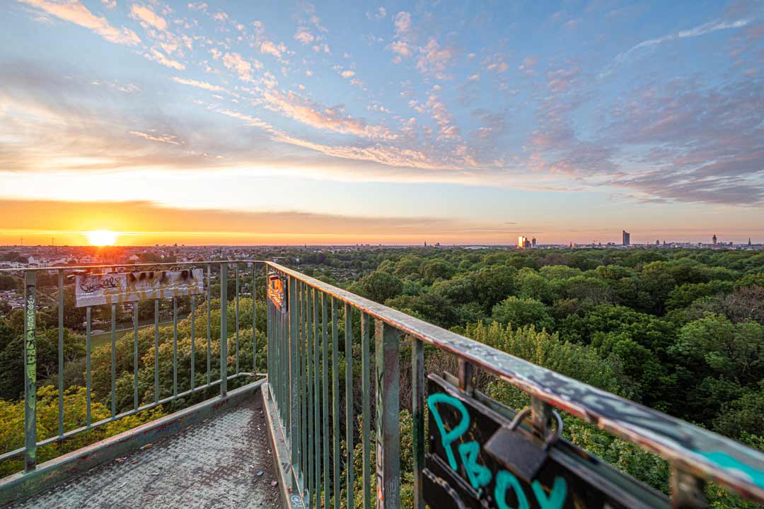 Wackelturm Rosental Sonnenaufgang Aussichtspunkt Parks Grünes Leipzig Philipp Kirschner leipzig.travel