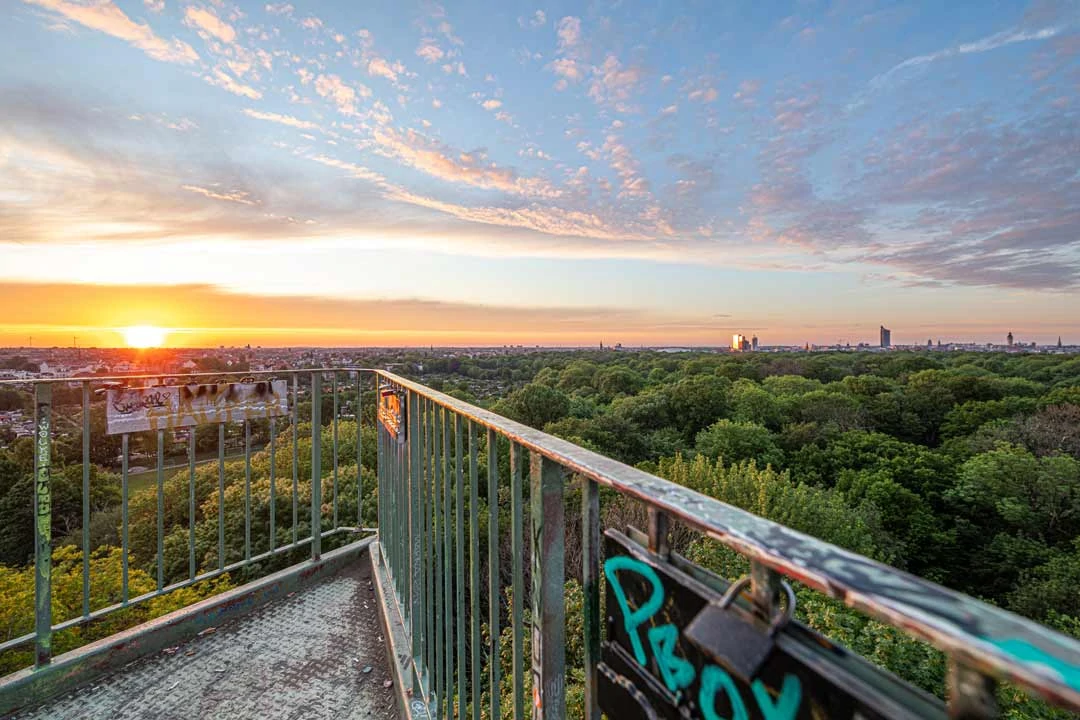 Wackelturm Rosental Sonnenaufgang Aussichtspunkt Parks Grünes Leipzig Philipp Kirschner leipzig.travel