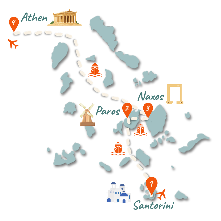 Griechenland Inselkopping Kykladen Laenderkarte 10 Tage 01 Griechenland Inselkopping Kykladen Laenderkarte 10 Tage 01