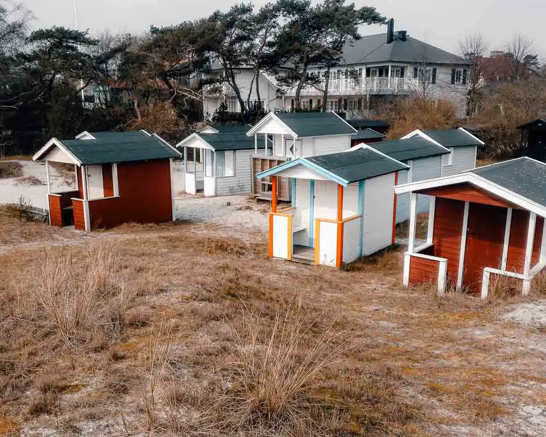 Falsterbo bunte strandhäuschen