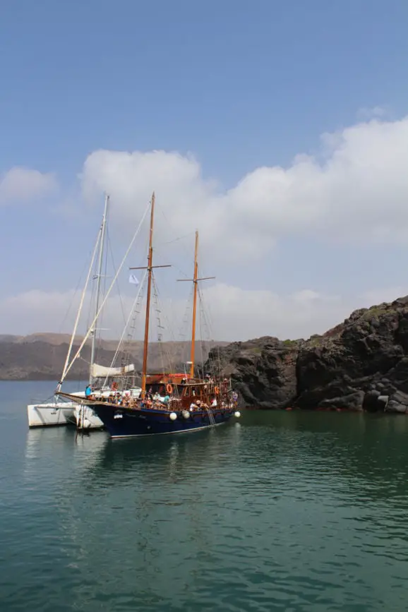 Santorini Nea Kameni Segelboot
