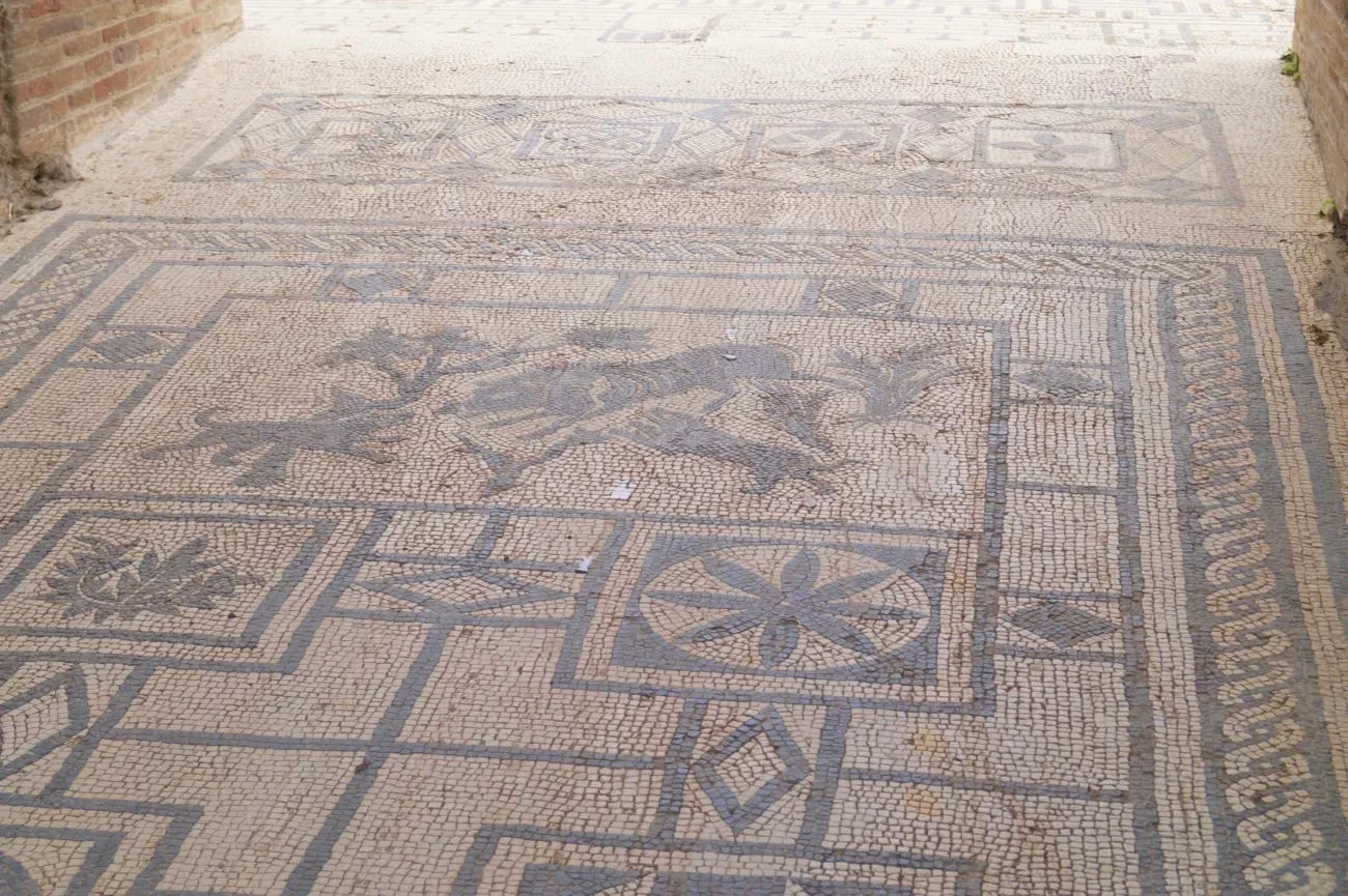 Neapel Pompeii gut erhaltenes Mosaik