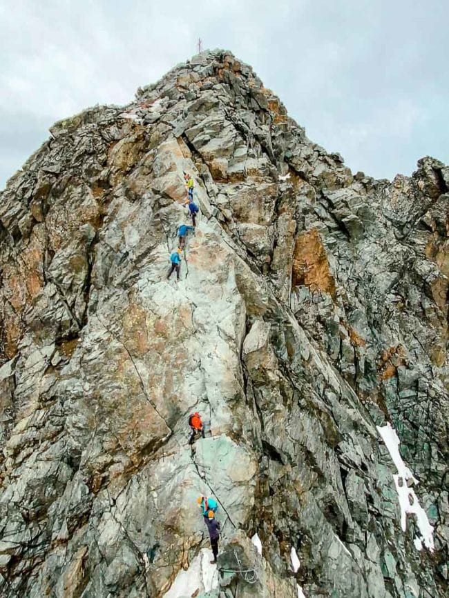 großglockner besteigung normalweg glocknerscharte felswand