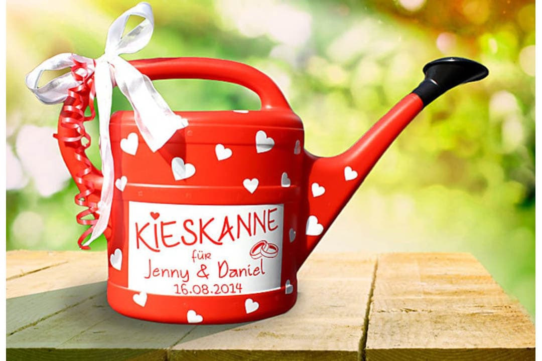 geschenk hochzeit kieskanne