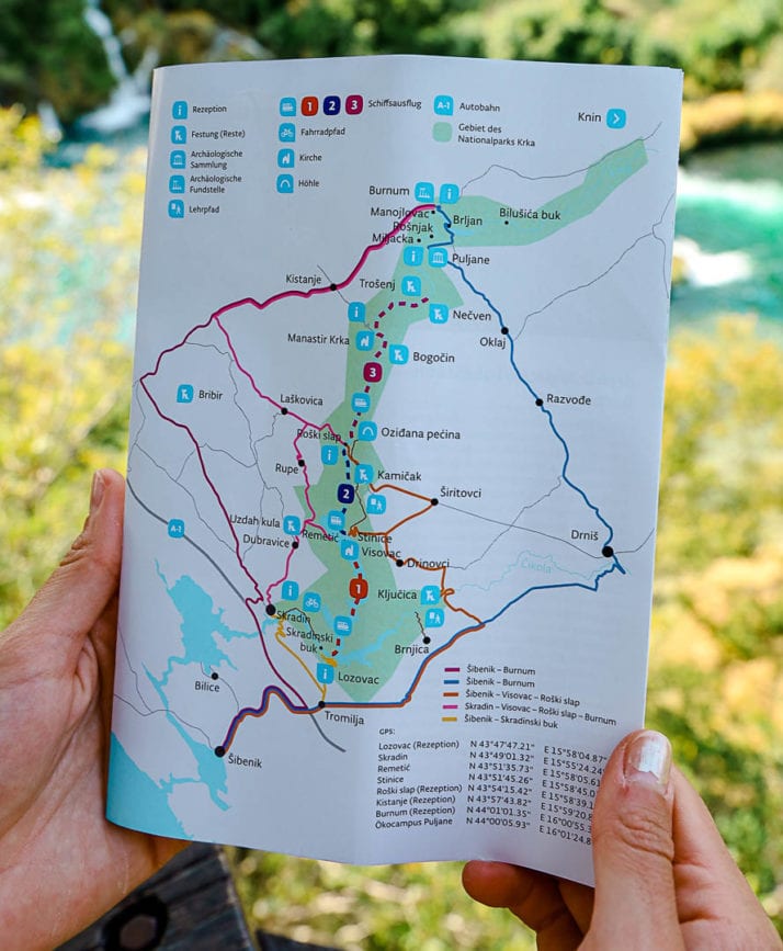 Krka Nationalpark Karte groß