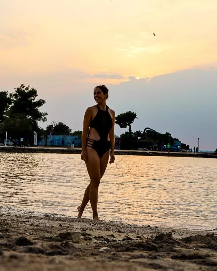 zadar strand borik sonnenuntergang