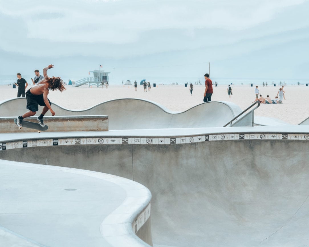 los angeles venice beach skateboarder