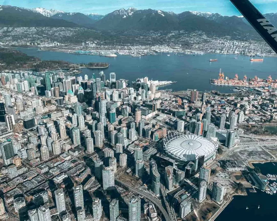 Vancouver rundflug vancouver von obn