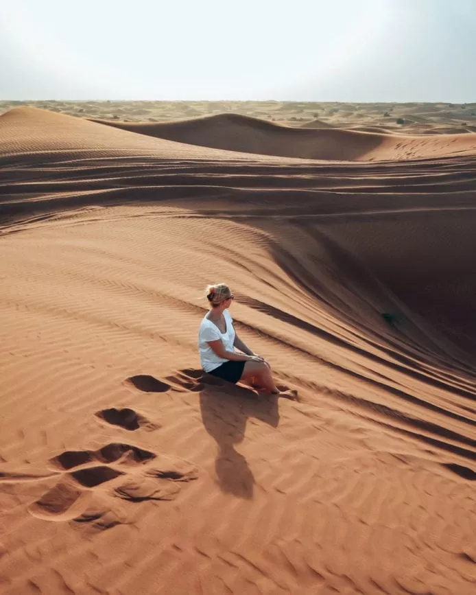 Dubai wüstensafari sonnenuntergang