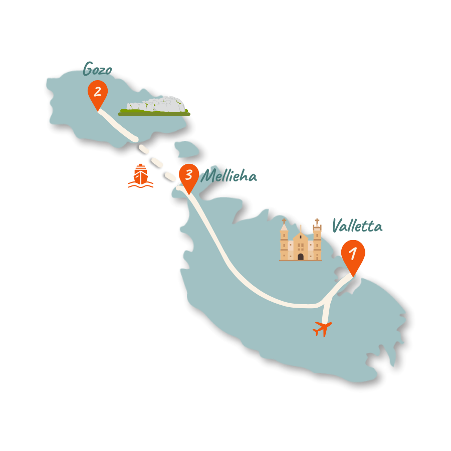 Malta Route 10 Tage Karte 01