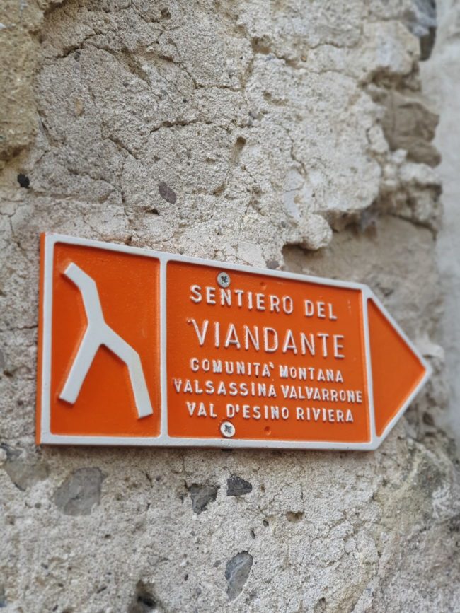 Comer See Sentiero del Viandante Schild