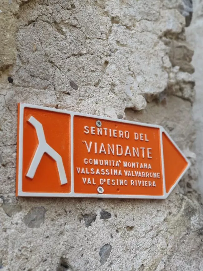 comer see sentiero del viandante schild Comer See Sentiero del Viandante Schild