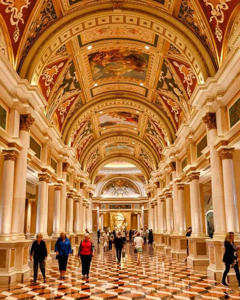 Gänge zur Shoppingmall im Venetian Hotel, Las Vegas