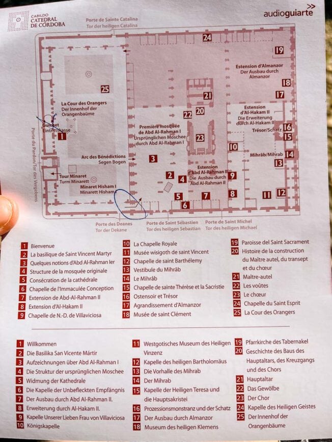 mezquita cordoba audioguide karte