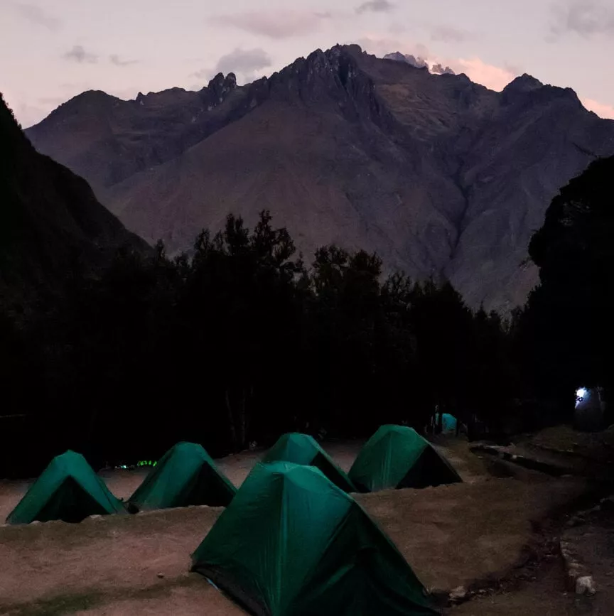 inka trail machu picchu campsite tag 1