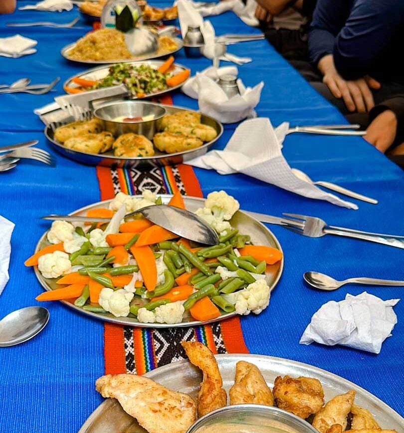 inka trail machu picchu mittagessen