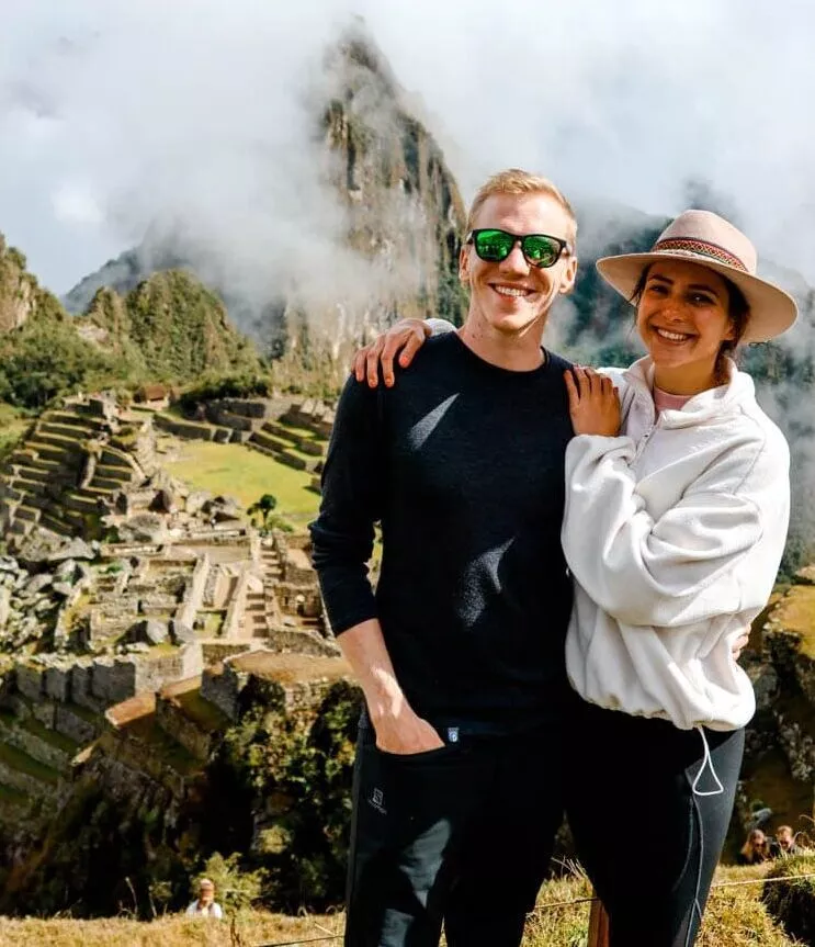 inka trail peru postal views beim machu picchu