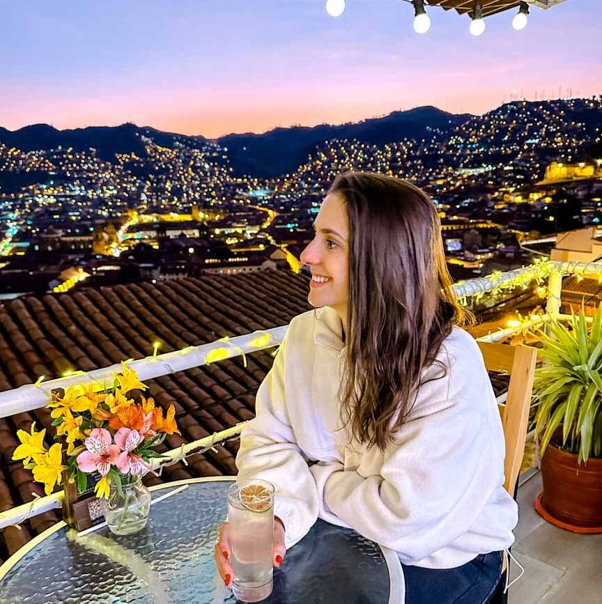 cusco san blas viertel bar mit aussicht