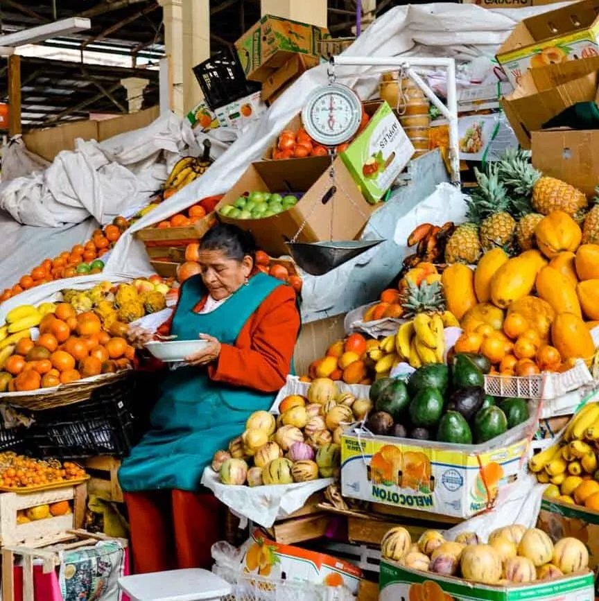 Cusco San Pedro Markt Obststand