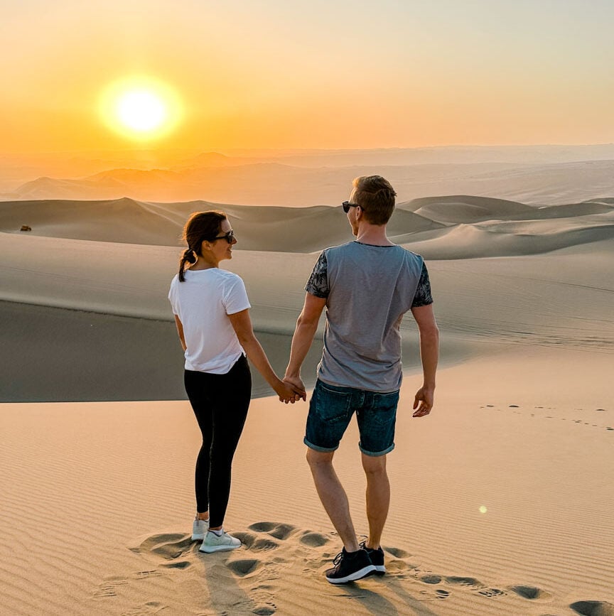 peru huacachina sonnenuntergang dune buggy tour