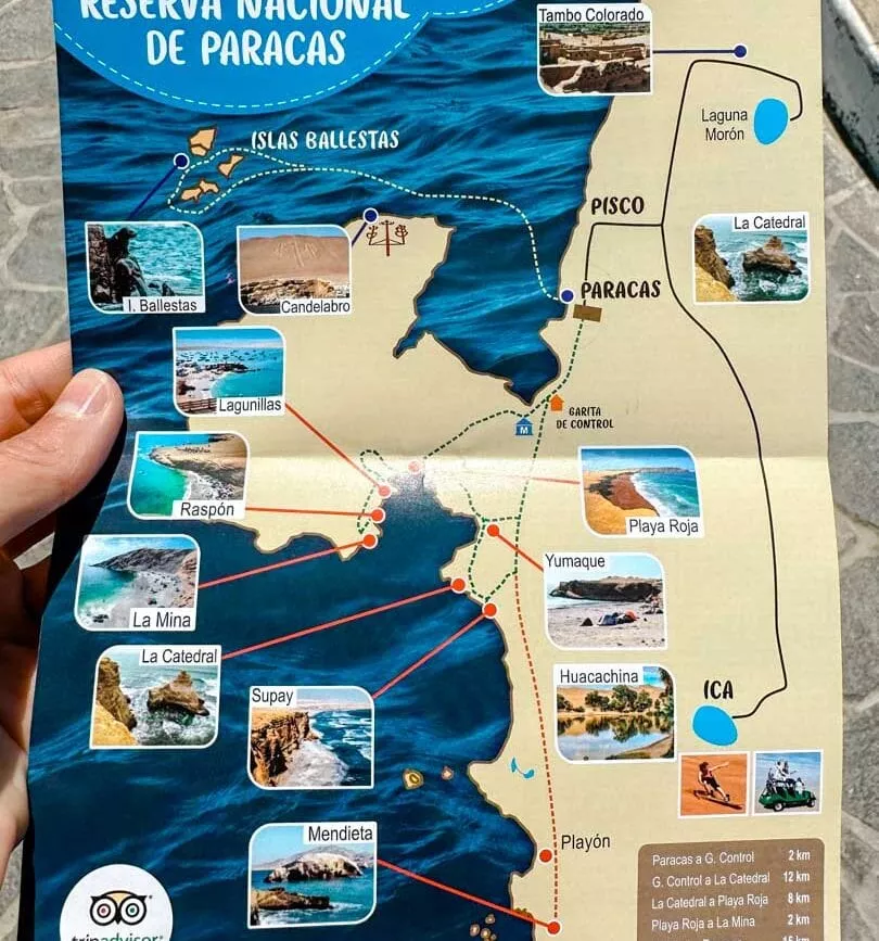 Peru Paracas Halbinsel Karte