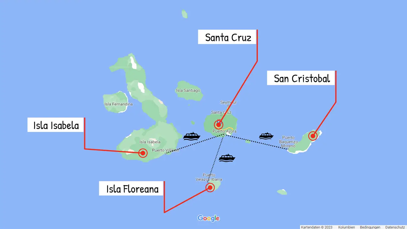 Galapagos Inseln Karte Übersicht