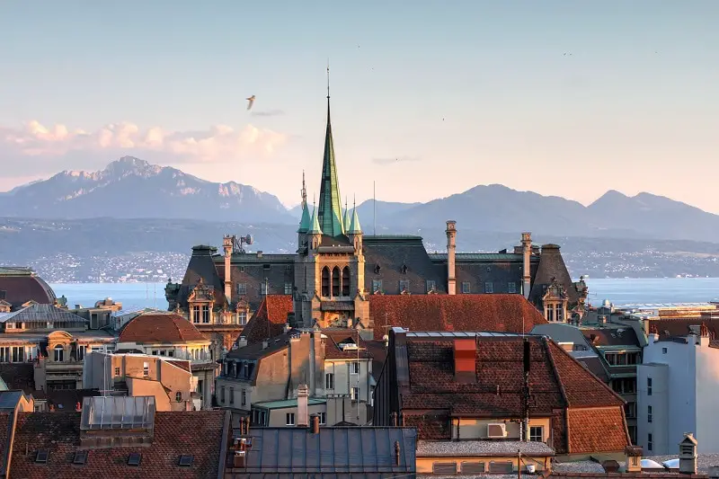 Schweiz Skyline von Lausanne