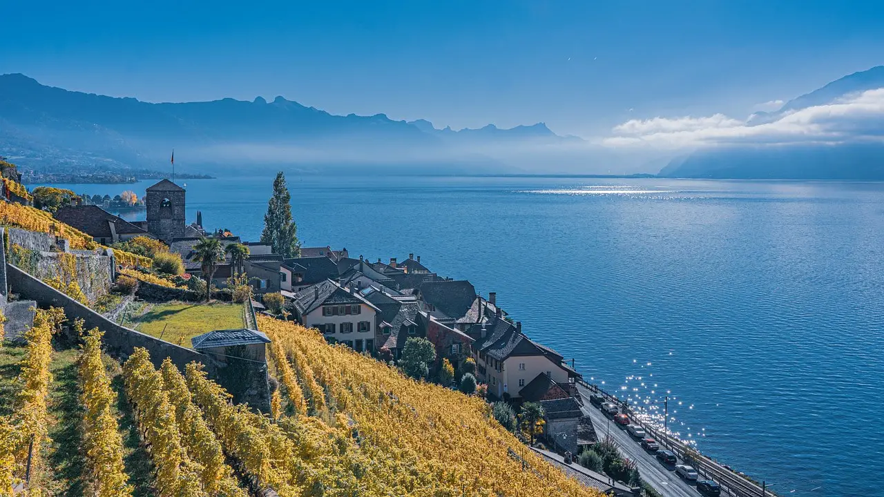 Schweiz Lavaux Weinterrassen