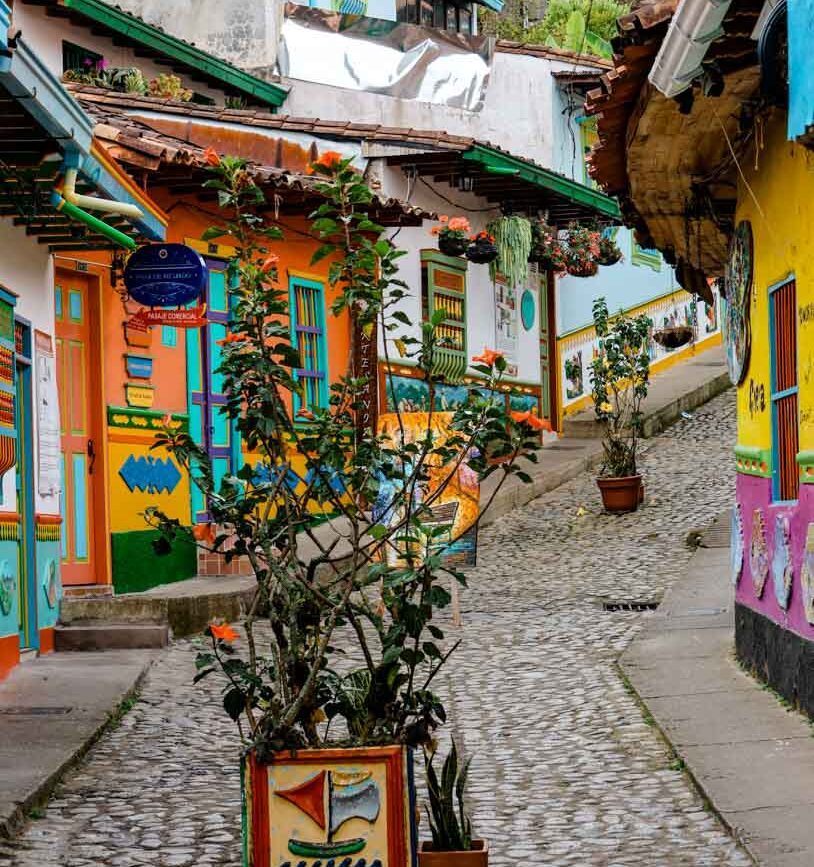 Guatapé Kolumbien bunte Gassen