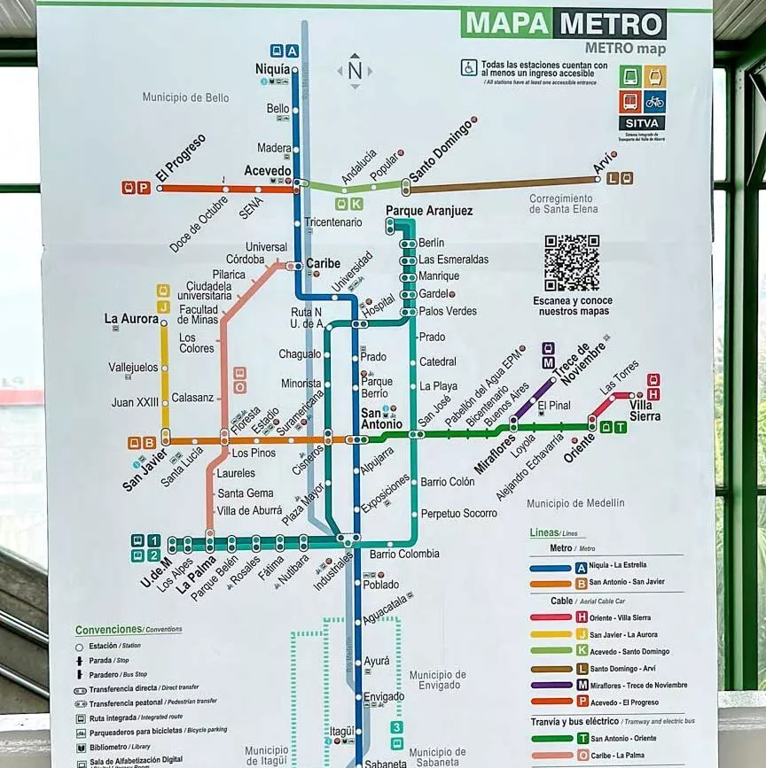 medellin kolumbien metrolinien und seilbahnlinien
