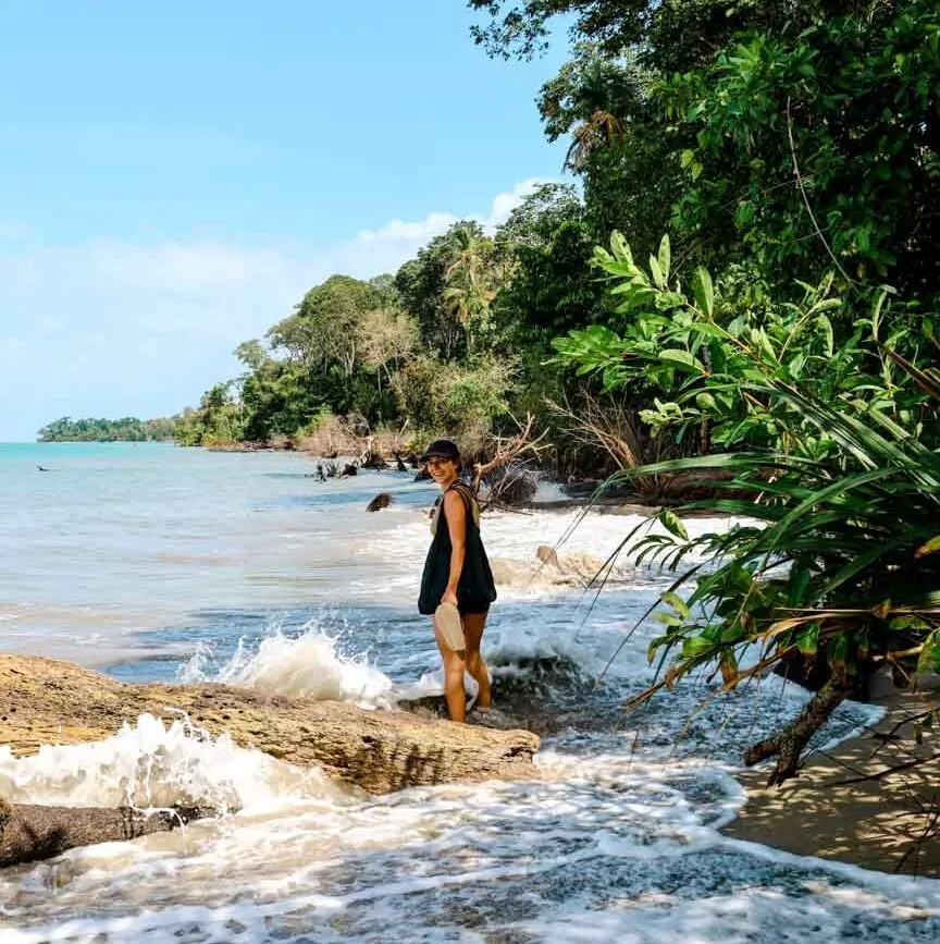 Puerto Viejo Costa Rica Cahuita Nationalpark Wanderweg am Strand