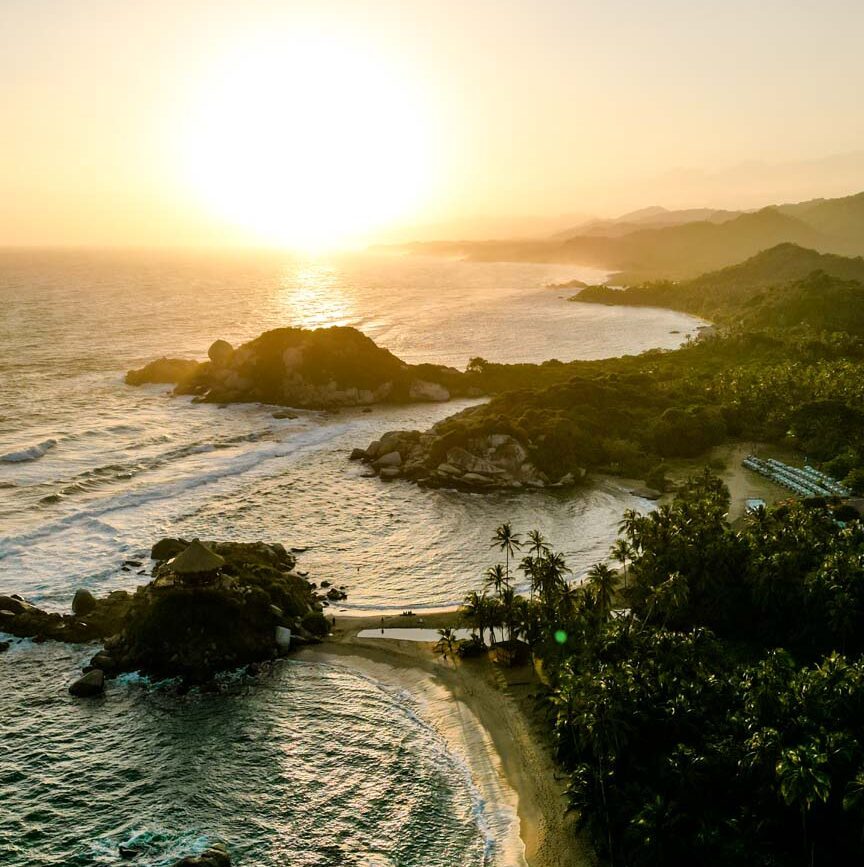 Tayrona Nationalpark Kolumbien Sonnenuntergang