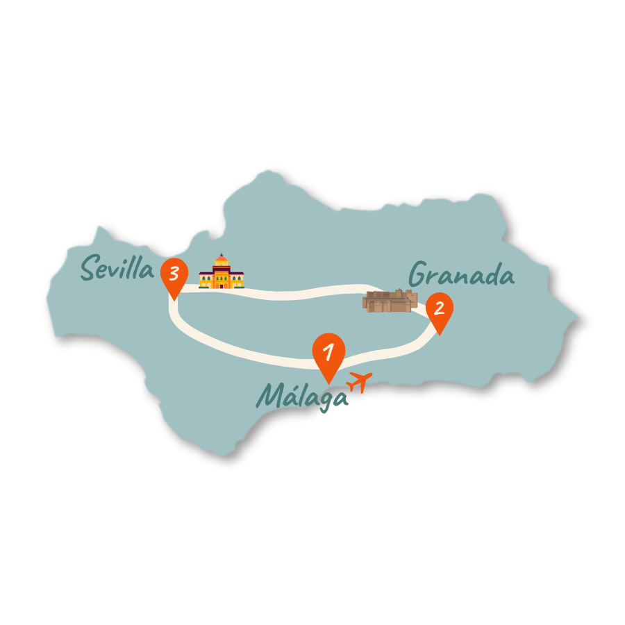 Andalusien 7 Tage Karte Route 01