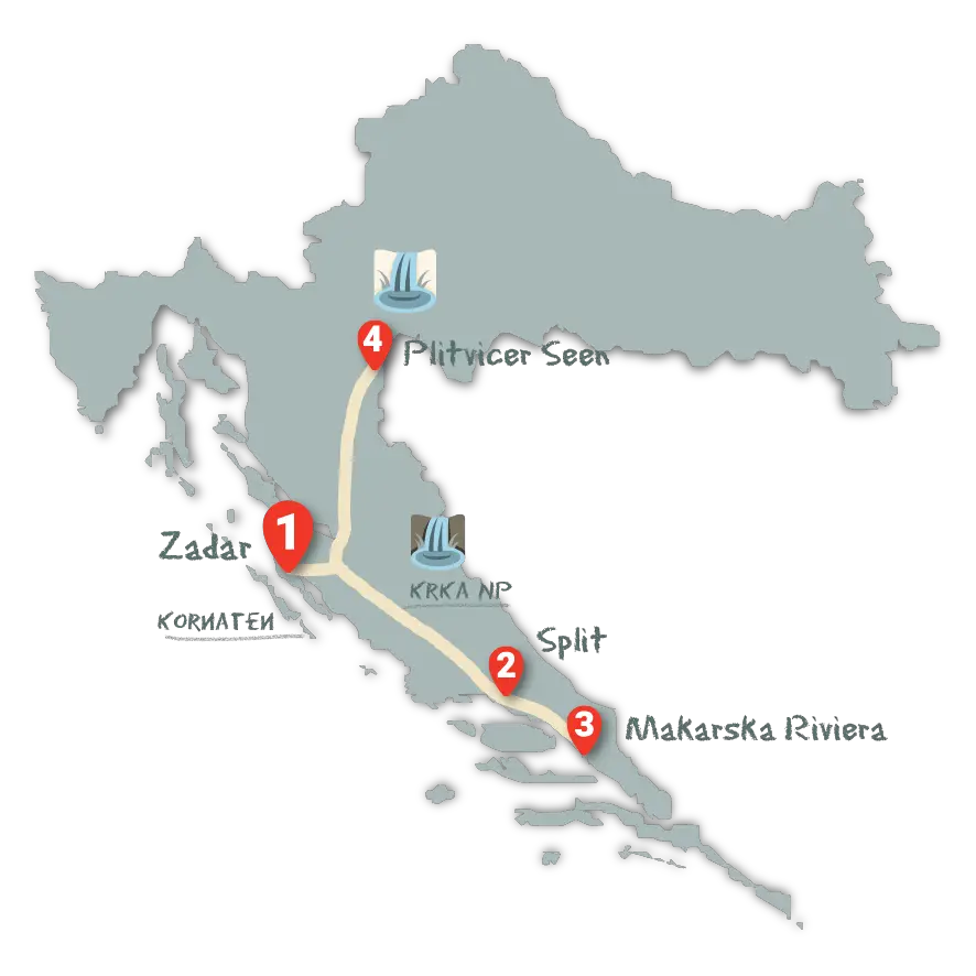 Kroatien Rundreise Route 10 Tage