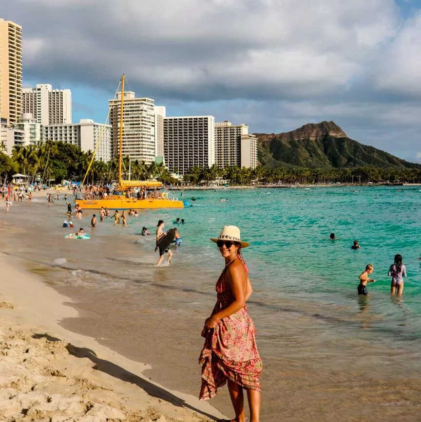 Oahu Hawaii Waikiki Beach tagsüber