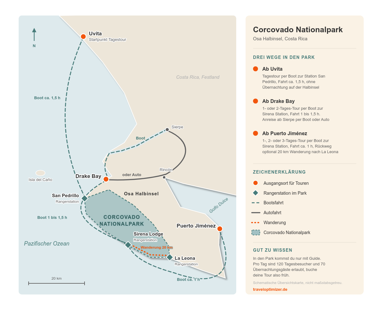Corcovado Nationalpark Karte