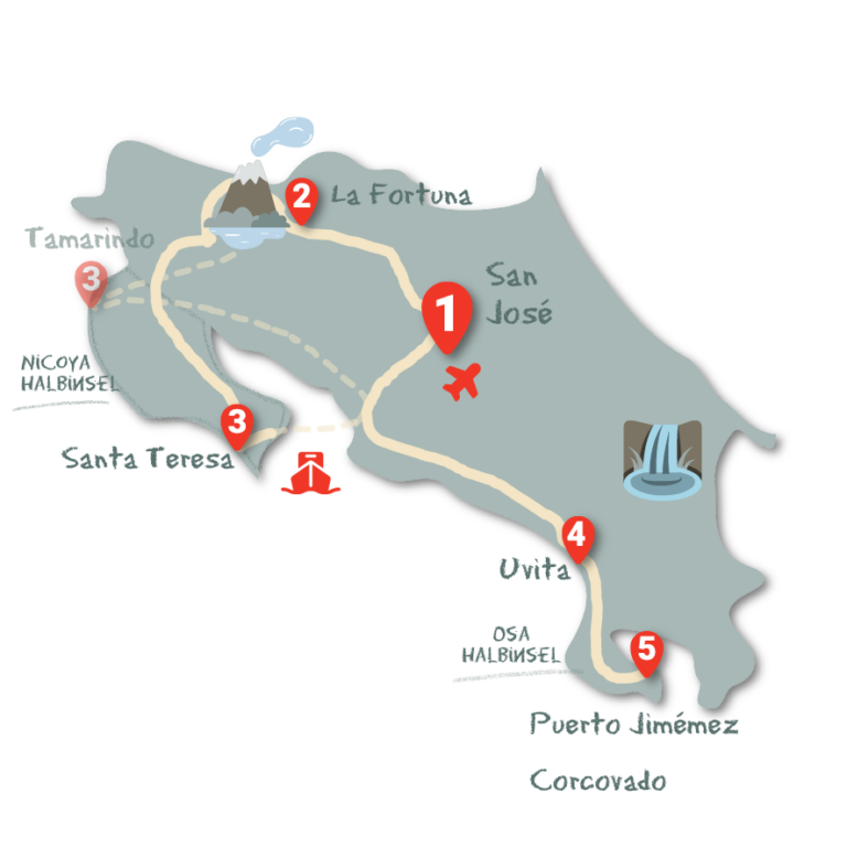 Costa Rica Rundreise 2 Wochen die perfekte Reiseroute!