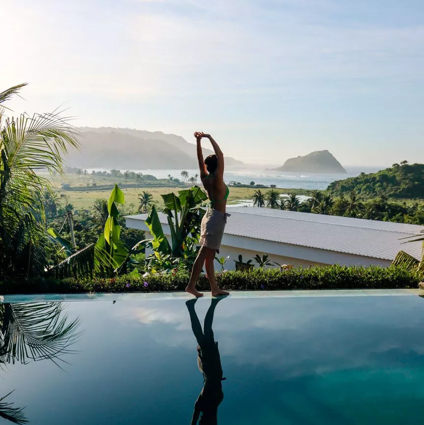 indonesien Ausblick Blue Monkey