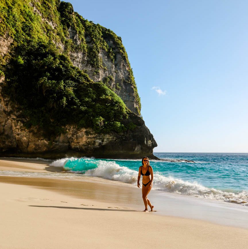 kelingking beach nusa penida bali von unten