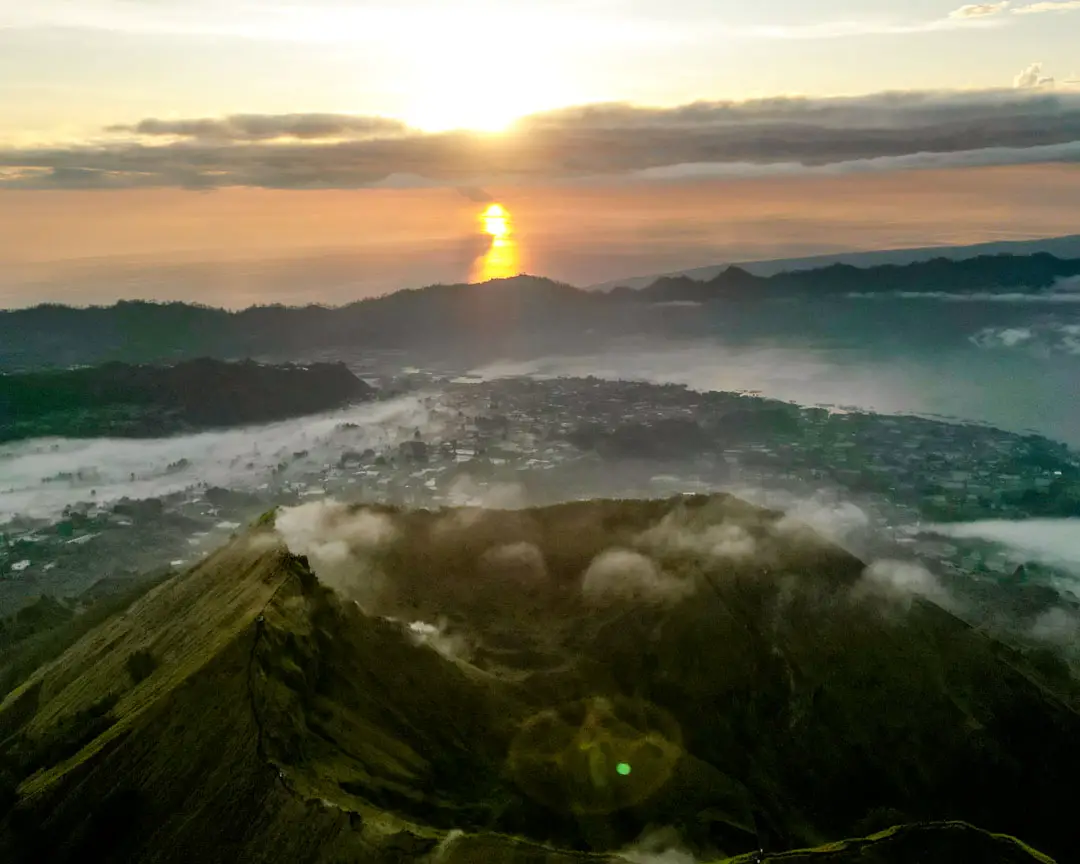 Mount Batur Bali Sonnenaufgang Drohne
