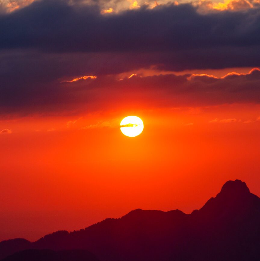 sonnenuntergang auf der zugspitze