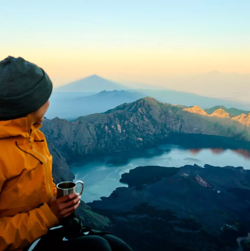 mount rinjani trekking lombok ausblick vom gipfel mount rinjani trekking lombok ausblick vom gipfel