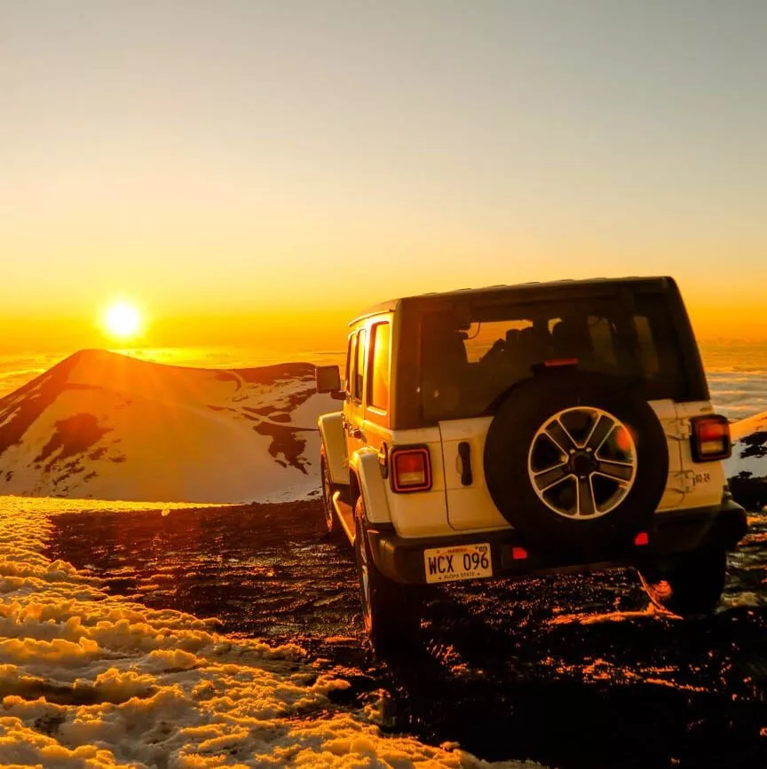 hawaii big island sonnenuntergang mauna kea