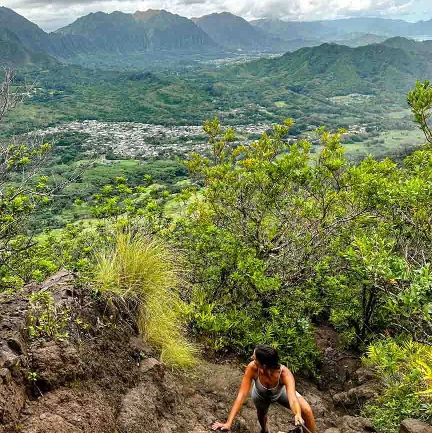 oahu hawaii kletterei olomana ridge trail