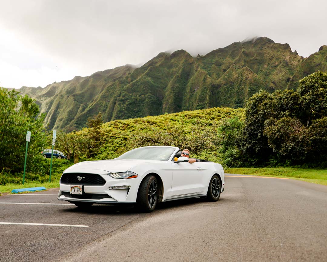 Oahu Hawaii Parkplatz Hoʻomaluhia Botanical Garden