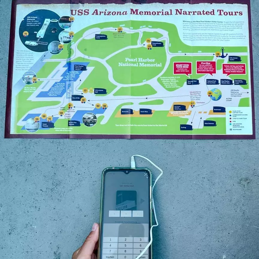 oahu hawaii pearl harbor audioguide und karte