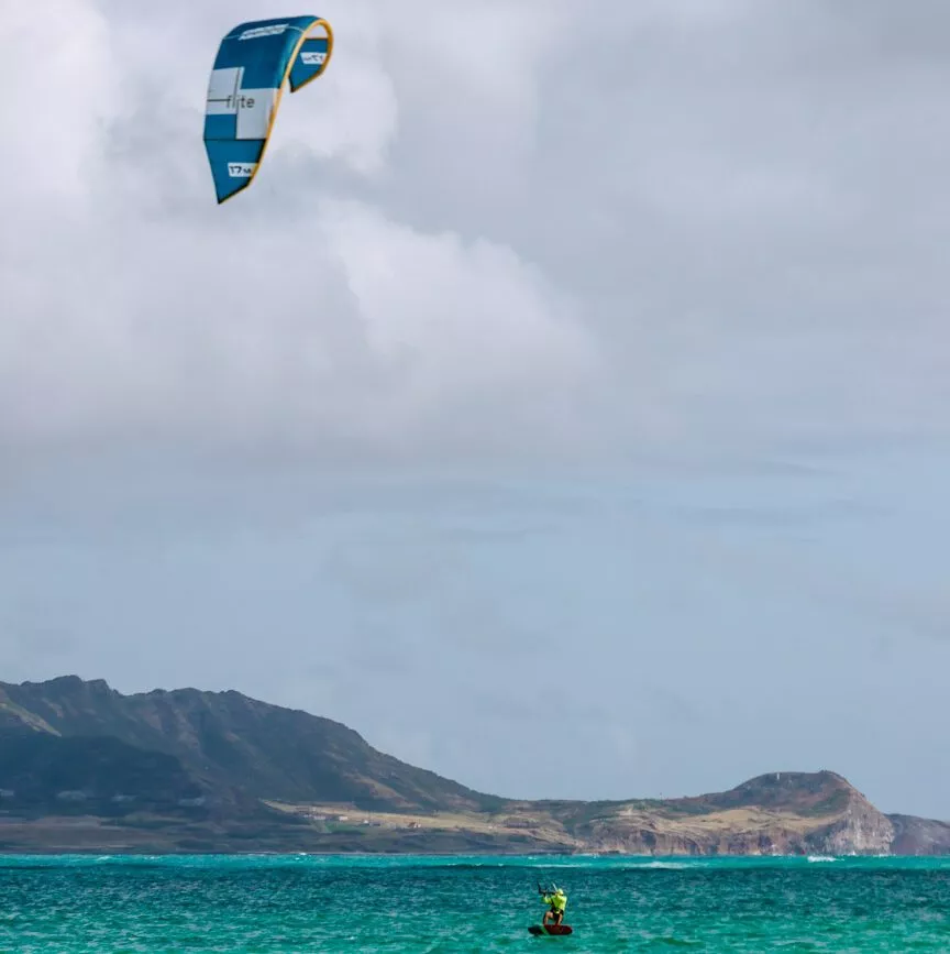 oahu hawaii windsurfer am kailua beach